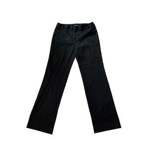 SHARAGANO SZ 8 Black Flat Front Wide Legs Mid Rise Slack Dress Pants  NWOT